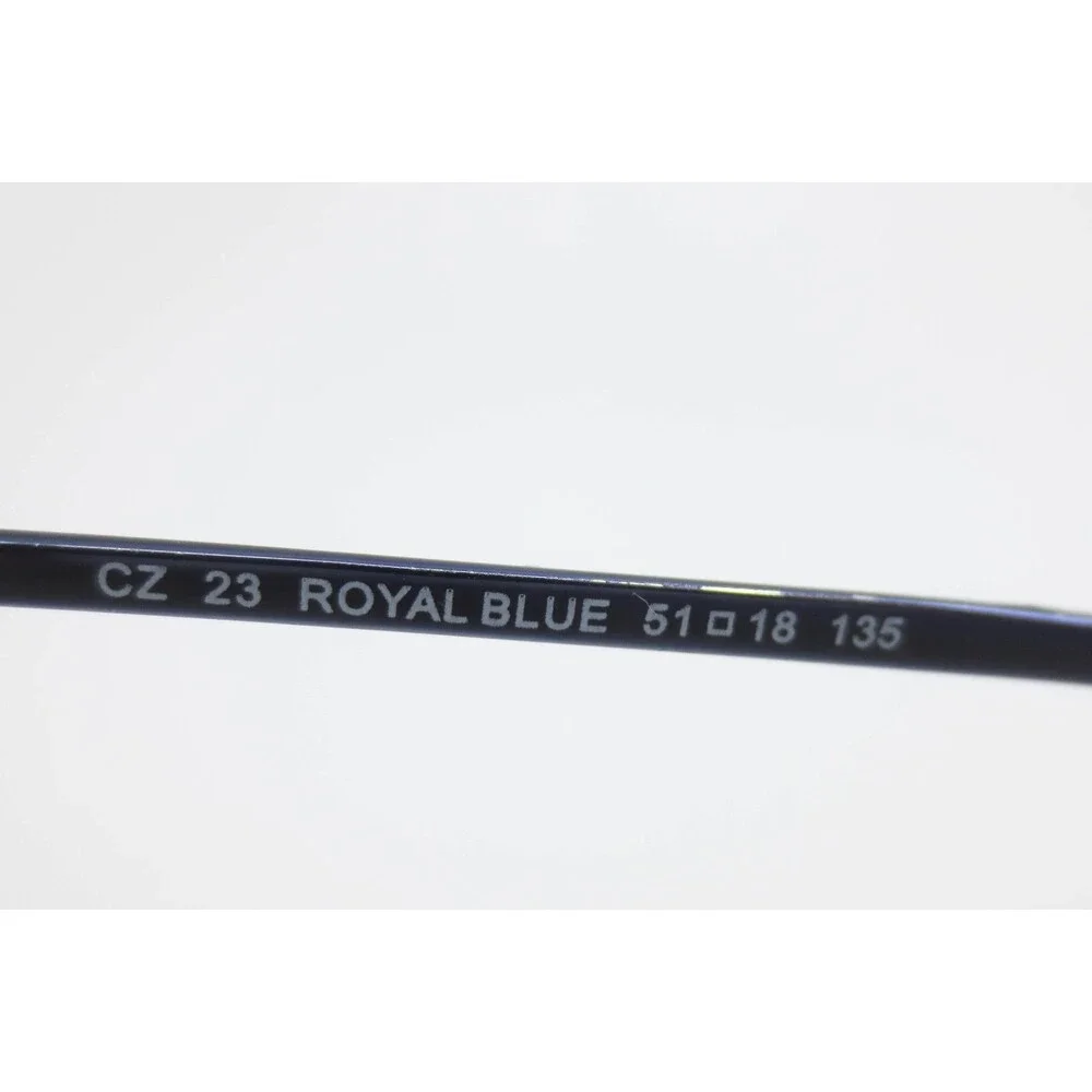 Capezio CZ 23 Royal Blue Oval Metal Eyeglass Frames 51-18-135 Full Rim Eyewear